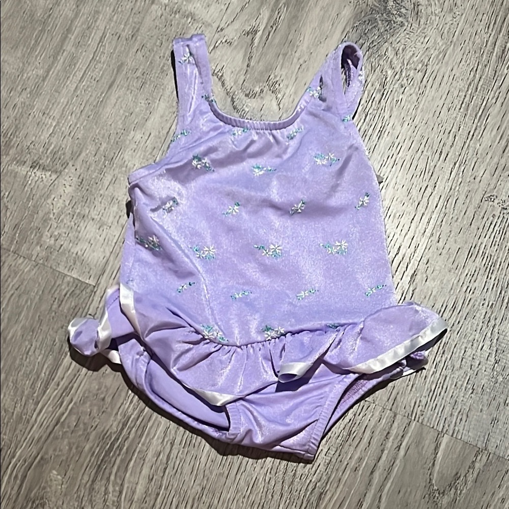 Vintage Osh Kosh Lavender Ruffled Baby Swimsuit
